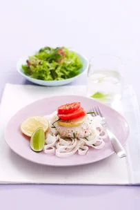 Baked fish with noodles