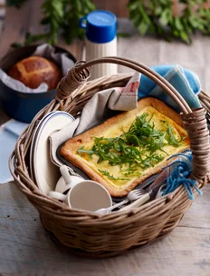 Baked savoury ricotta tart