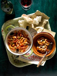 Bavette with tomato and white beans