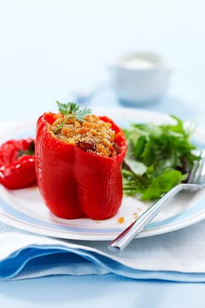 Bean stuffed capsicum