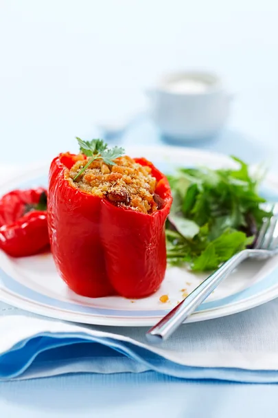 Bean stuffed capsicums