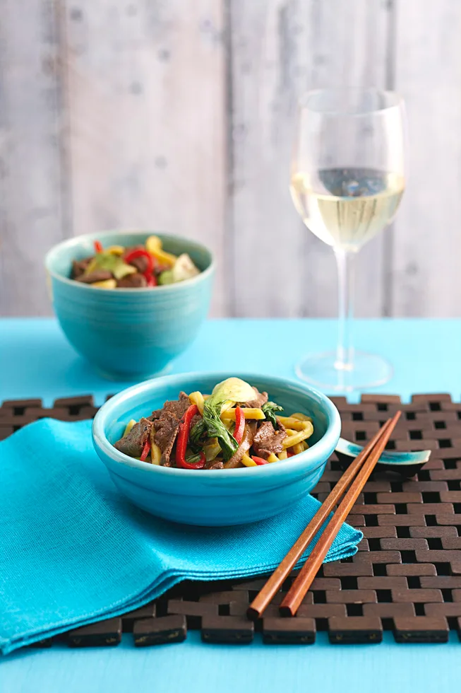 Beef black bean with noodles