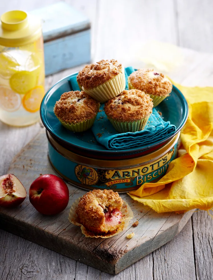 Blackberry and nectarine crumble cakes