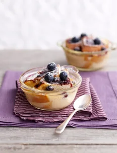 Blueberry bread and butter pudding