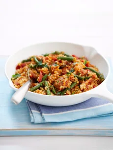 Brown rice paella