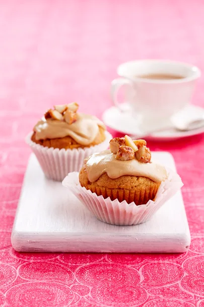 Butterscotch cupcakes with coffee icing