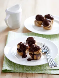 Chocolate hazelnut profiteroles
