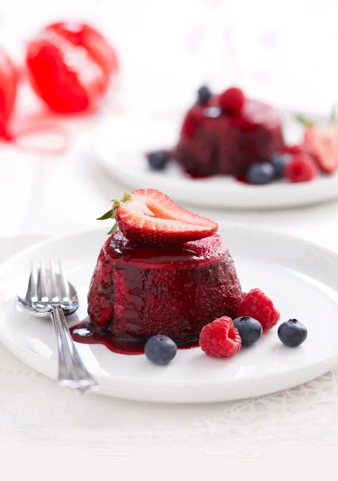 Individual summer puddings