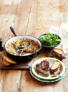 Kumara and salami tortilla