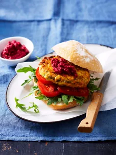 Kumara and zucchini burgers