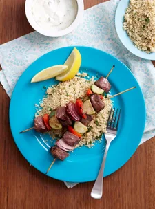 Lamb kebabs with herb couscous