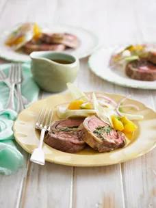 Lamb with basil stuffing