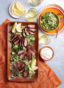 Lamb with quinoa tabouli