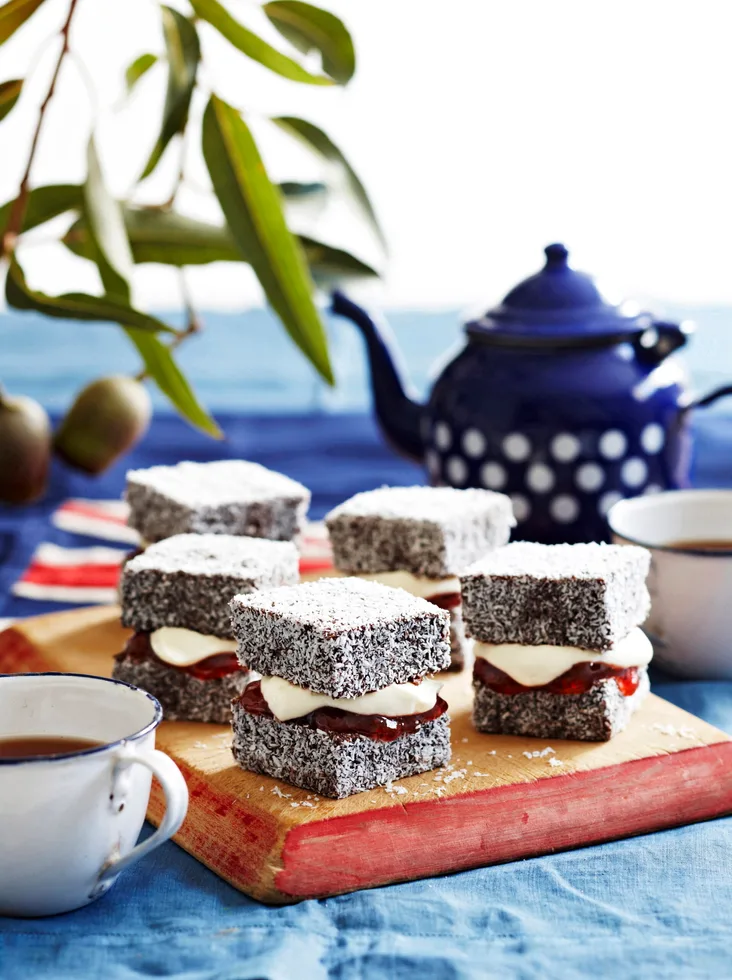 Lamingtons with Jam and cream