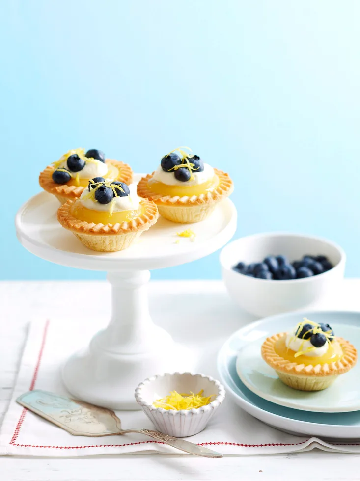 Lemon and blueberry tartlets