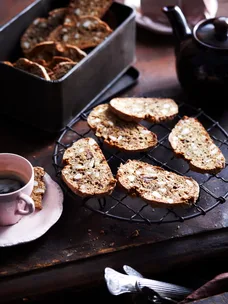Macadamia and chocolate biscotti