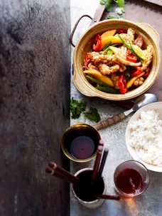 Mango calamari with coconut rice