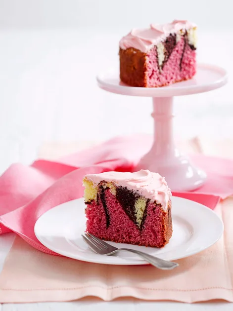 Marble cake with strawberry buttercream recipe