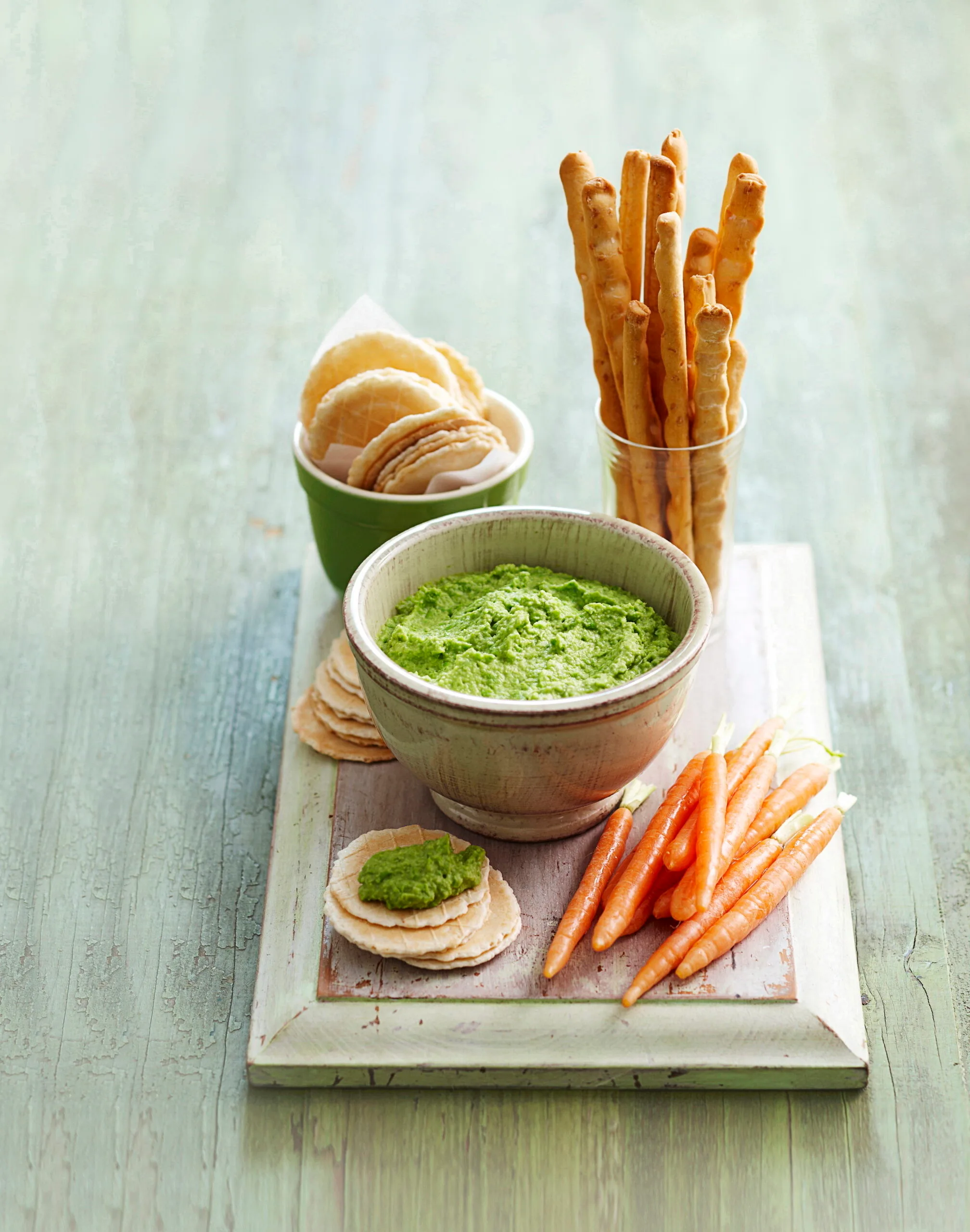 Miso pea and wasabi dip