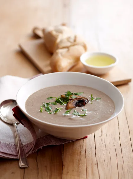 Mushroom and leek soup