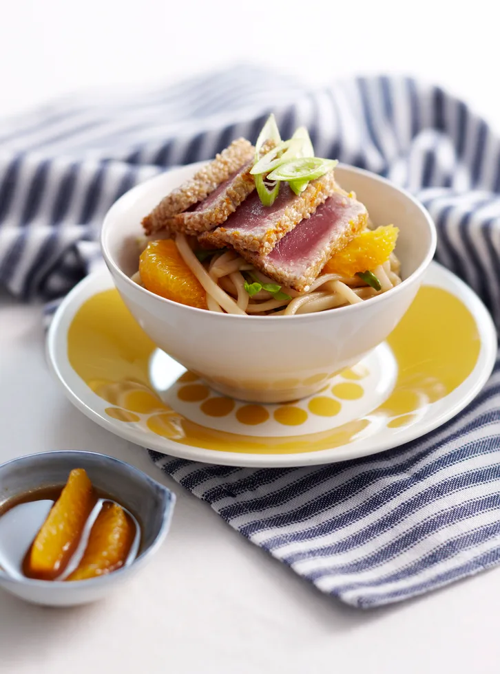 Orange Wasabi tuna and noodles