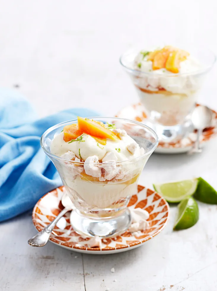 Papaya and lemongrass trifles