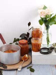 Peach and ginger chutney