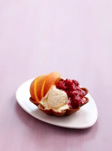 Peach melba basket