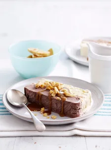 Peanut brittle and chocolate parfait