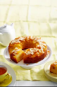 Pineapple coconut upside-down cake