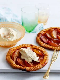 Plum tarts with honey mascarpone