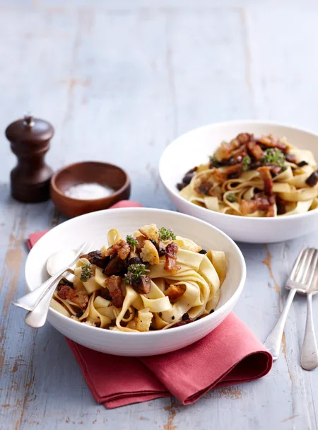Pork and mushroom pasta