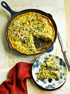 Pork and noodle omelette