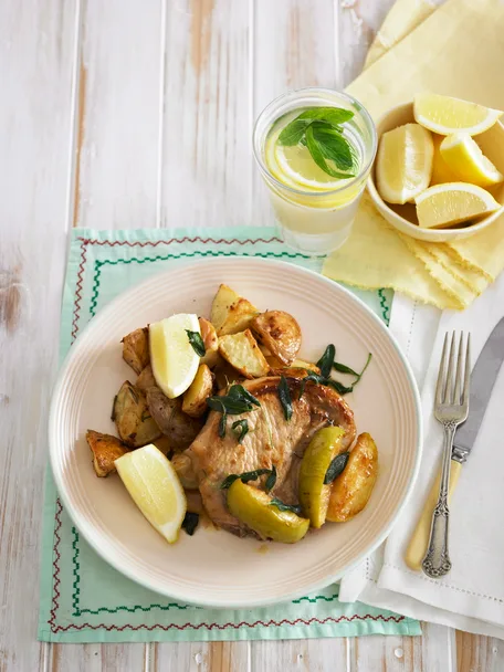 Pork chops with rosemary potatoes