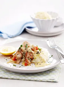 Pork involtini and lemon sauce