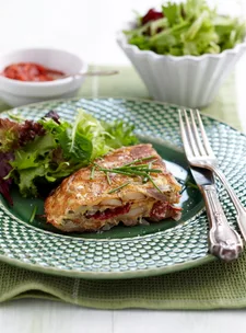 Potato and salami tortilla