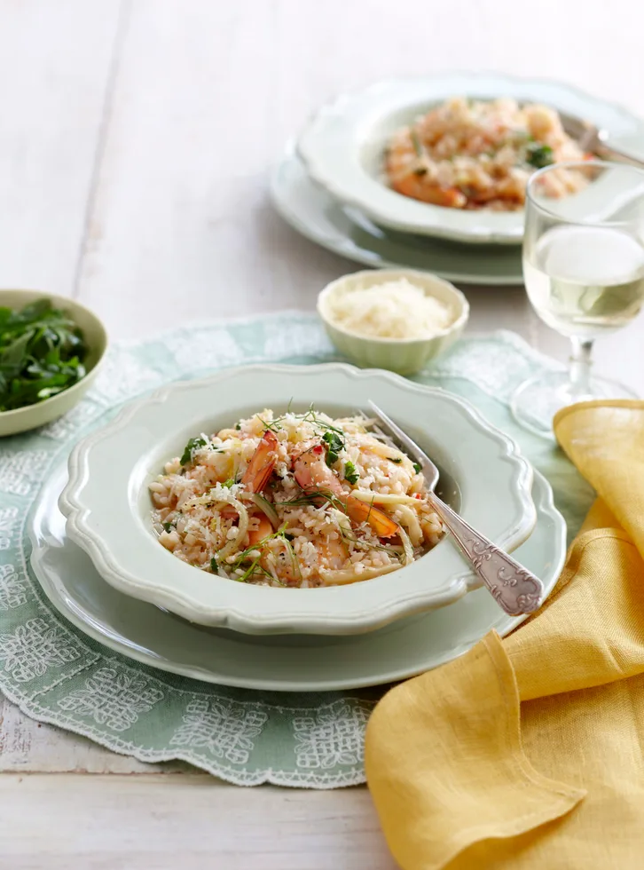 Prawn and fennel risotto