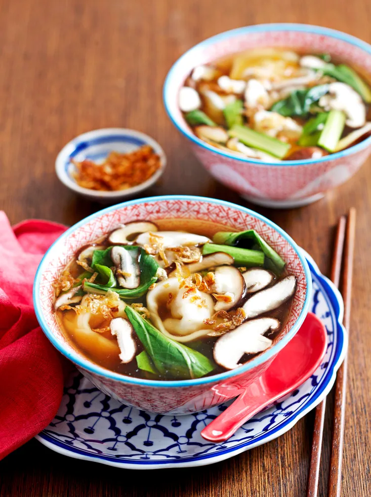 Chicken and corn dumpling soup
