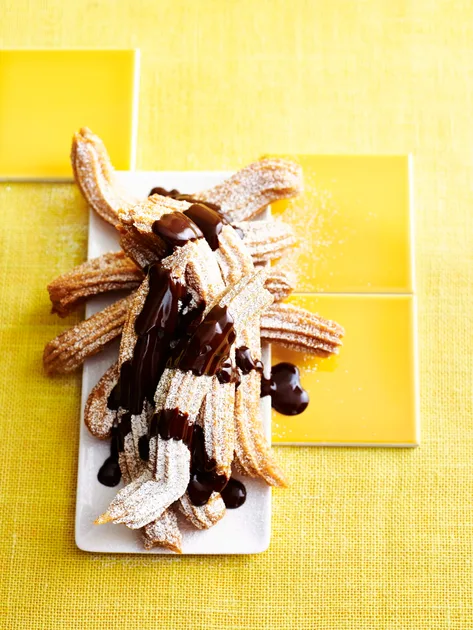 Churros with chilli chocolate sauce