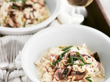 Chicken, bacon and mushroom risotto