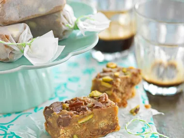 Nutty fudge slice