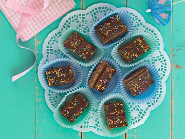 Rice bubble cupcakes with fairy floss