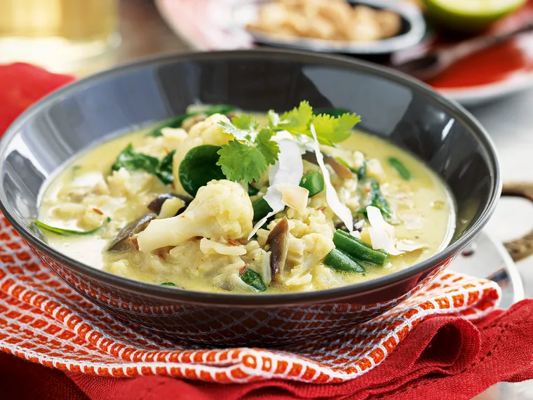 Coconut, lime and ginger vegetable curry
