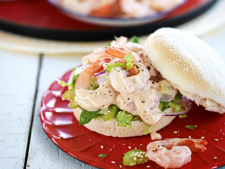 Prawn rolls with thousand island dressing