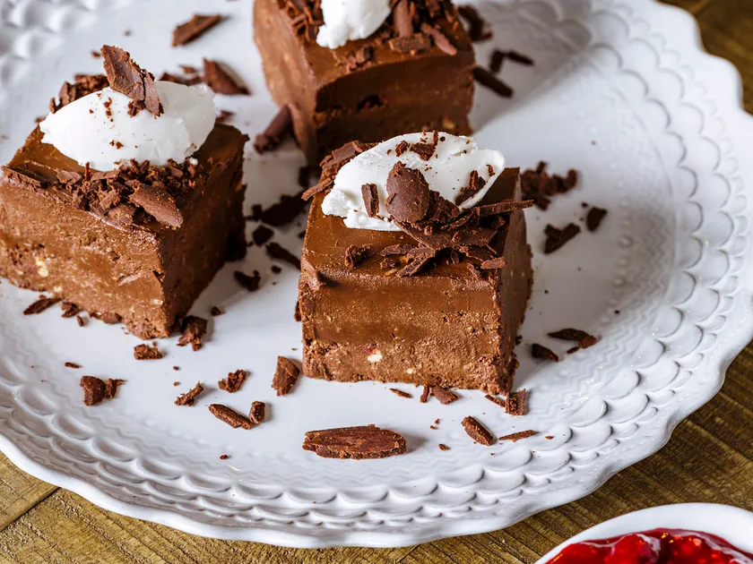 Chocolate and raspberry layer cake