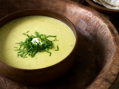 Spiced apple and yoghurt soup