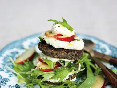 Portobello mushroom and lentil burgers