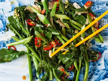 Choy sum with ginger and garlic