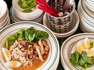 Japanese ramen-style noodle soup