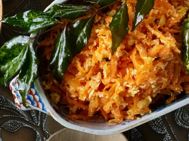 Fresh carrot and peanut chutney